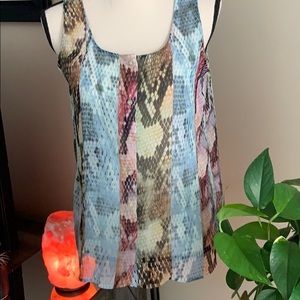 Liz Claiborne Multicolor Snake Print Tank Top